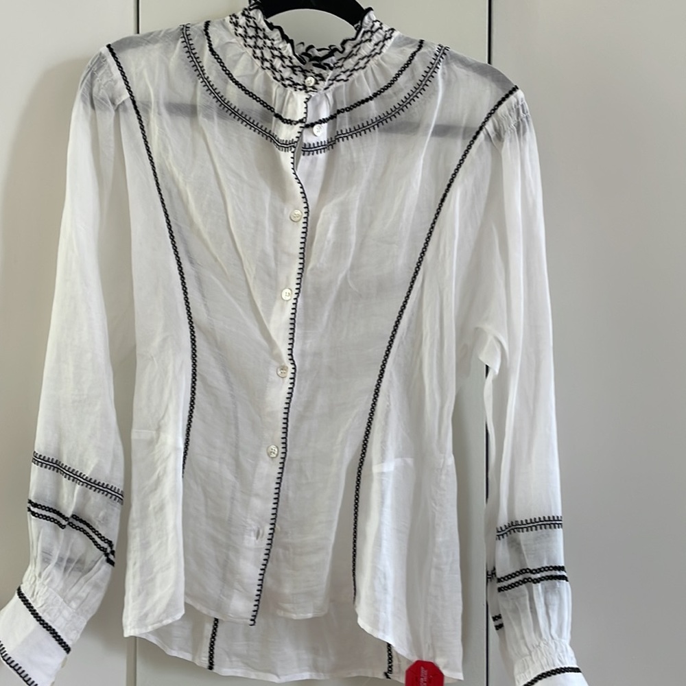 FRAME Embroidered Blouse